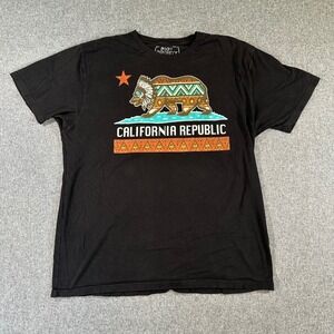Riot Society California Republic Bear T Shirt Mens XL Black Graphic Tee Cotton